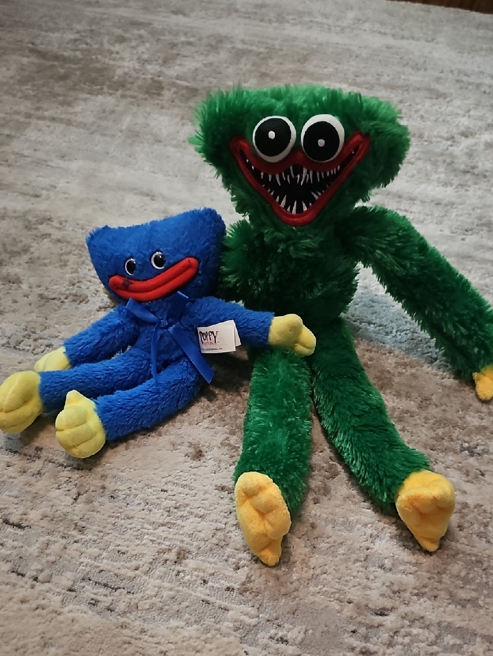Poppy Playtime Inspired Plush Toy - Green Huggy & Blue Mini Buddy